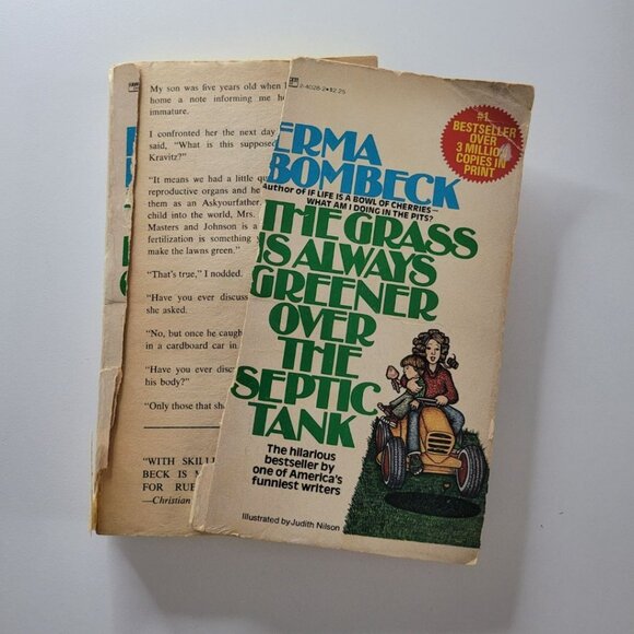 Erma Bombeck Book Set Bowl of Cherries Grass Greener Post Natal Depression Funny - Picture 4 of 6